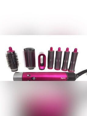 Dyson Fuchsia Airwrap Complete Set with Multiple Attachments & Leopard Case